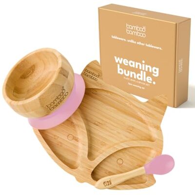 bamboo bamboo ® ventouse pour bébé plat d’alimentation à ventouse, en bambou naturel En forme de tecirc te de renard (Empaqueter Rose) - Publicité bamboo bamboo ® ventouse pour bébé plat d’alimentation à ventouse, en bambou naturel En forme de tecirc te de renard (Empaqueter Rose) - Publicité