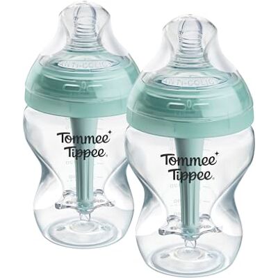 Tommee Tippee Biberons, biberon Anti-colique Avancé, 260ml, avec tétine à débit lent pour une prise en bouche naturelle, tube de ventilation anti-colique, lot de 2 - Publicité Tommee Tippee Biberons, biberon Anti-colique Avancé, 260ml, avec tétine à débit lent pour une prise en bouche naturelle, tube de ventilation anti-colique, lot de 2 - Publicité