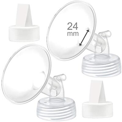 Maymom téterelle 24 mm et valve duckbill, compatibles avec Spectra S1 et S2, accessoire compatible non original - Publicité Maymom téterelle 24 mm et valve duckbill, compatibles avec Spectra S1 et S2, accessoire compatible non original - Publicité