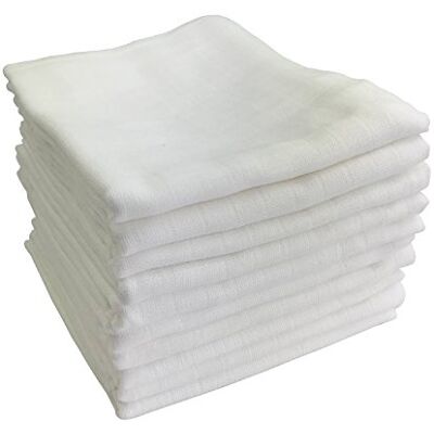 M.M.C. Lot de 10 langes en mousseline 100 % coton Couches en tissu et langes pour bébé de 125 g/m² Certifiés sans substances nocives Certifiés Öko-Tex Bordure renforcée 80 x 70 cm - Publicité M.M.C. Lot de 10 langes en mousseline 100 % coton Couches en tissu et langes pour bébé de 125 g/m² Certifiés sans substances nocives Certifiés Öko-Tex Bordure renforcée 80 x 70 cm - Publicité