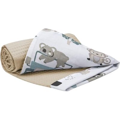 Medi Partners Couverture Bebe Couvertures de Bébé Plaid Enfant Nouveau-né 100% Coton pour Cadeau Naissance 75x100cm Multifonctionnel Bilatéral pour Landaus (Mint Zoo avec Gaufre Gris) - Publicité Medi Partners Couverture Bebe Couvertures de Bébé Plaid Enfant Nouveau-né 100% Coton pour Cadeau Naissance 75x100cm Multifonctionnel Bilatéral pour Landaus (Mint Zoo avec Gaufre Gris) - Publicité