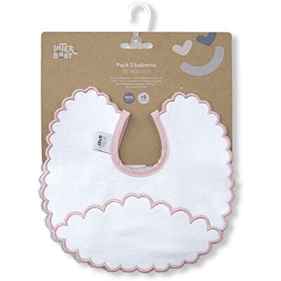 Interbaby Pack 2 Bavoirs ronds Nubécita en rose et gris - Publicité Interbaby Pack 2 Bavoirs ronds Nubécita en rose et gris - Publicité