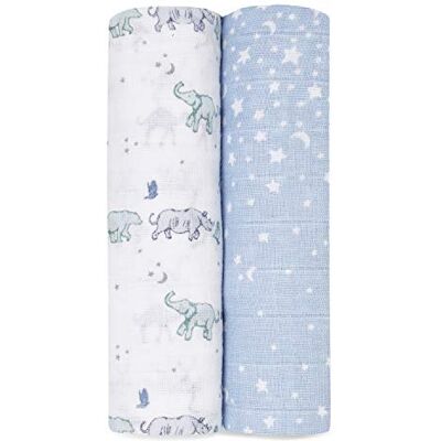 aden + anais 2 Maxi-langes grand format prélavés en mousseline 100% coton Imprimé Rising Star 120 cm x 120 cm - Publicité aden + anais 2 Maxi-langes grand format prélavés en mousseline 100% coton Imprimé Rising Star 120 cm x 120 cm - Publicité