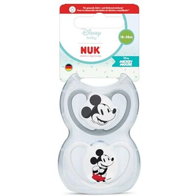 Nuk Perfect Match Air Sucettes pour bébé 18-36 mois Sucettes orthodontiques favorisant l’aération et prévenant l’irritation 95% d’acceptation par les bébés** Disney Mickey Mouse 2 unités - Publicité Nuk Perfect Match Air Sucettes pour bébé 18-36 mois Sucettes orthodontiques favorisant l’aération et prévenant l’irritation 95% d’acceptation par les bébés** Disney Mickey Mouse 2 unités - Publicité