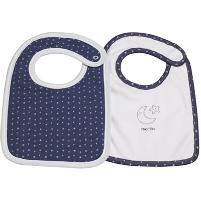 Sauthon Bavoirs lot de 2 en coton Bleu - Publicité Sauthon Bavoirs lot de 2 en coton Bleu - Publicité