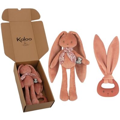 KALOO – Coffret Cadeau Naissance Bébé 2 Pièces : Doudou Pantin Lapin 25 cm + Anneau de Dentition en Silicone – Lapinoo – Couleur Terracotta – Dès la Naissance – K390040 - Publicité KALOO – Coffret Cadeau Naissance Bébé 2 Pièces : Doudou Pantin Lapin 25 cm + Anneau de Dentition en Silicone – Lapinoo – Couleur Terracotta – Dès la Naissance – K390040 - Publicité