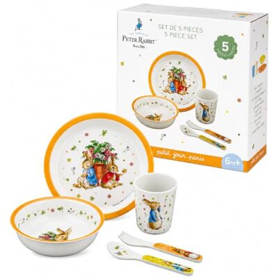 Petit Jour Paris Coffret Repas Pierre Lapin Abricot 5 Pièces Vaisselle Bébé et Enfant avec Assiette, Bol, Gobelet et Set de Couverts Sans BPA dès 6 Mois Cadeau Naissance - Publicité Petit Jour Paris Coffret Repas Pierre Lapin Abricot 5 Pièces Vaisselle Bébé et Enfant avec Assiette, Bol, Gobelet et Set de Couverts Sans BPA dès 6 Mois Cadeau Naissance - Publicité