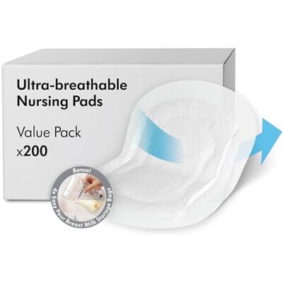 Medela Coussinets d'allaitement ultrarespirants , hautement absorbants, design discret pour un port confortable, lot de 200 - Publicité Medela Coussinets d'allaitement ultrarespirants , hautement absorbants, design discret pour un port confortable, lot de 200 - Publicité