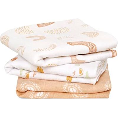 aden + anais Musy-Langes prélavés en Mousseline 100% Coton, Lot de 3 Langes absorbants, Bébé Garçon, Bébé Fille, Pratiques, Très Doux, Respirants, 70x70cm, Imprimé Keep Rising - Publicité aden + anais Musy-Langes prélavés en Mousseline 100% Coton, Lot de 3 Langes absorbants, Bébé Garçon, Bébé Fille, Pratiques, Très Doux, Respirants, 70x70cm, Imprimé Keep Rising - Publicité