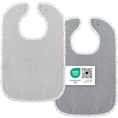 Wörner - Riesen-Lätzchen 2er Set - Gris - 32x40 cm - Bib - Publicité Wörner - Riesen-Lätzchen 2er Set - Gris - 32x40 cm - Bib - Publicité