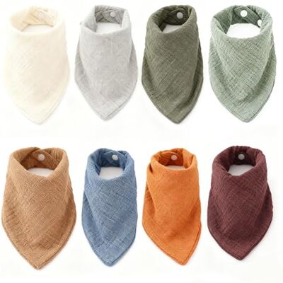 kaiyaya 8 pièces de bavoirs en forme de bandana pour bébé, bavoirs en triangle en mousseline de coton pour bébé, bavoirs ajustables pour bébé pour garçon et fille, douce écharpe en triangle absorbant - Publicité kaiyaya 8 pièces de bavoirs en forme de bandana pour bébé, bavoirs en triangle en mousseline de coton pour bébé, bavoirs ajustables pour bébé pour garçon et fille, douce écharpe en triangle absorbant - Publicité