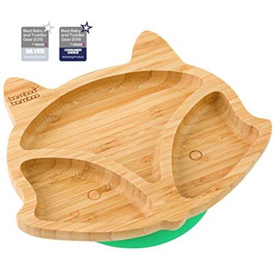 bamboo bamboo Assiette bébé et Assiette enfant, Assiette succion pour Repas et Sevrage, Assiette renard Bambou avec Succion sécurisée, pour Bébés dès 6 Mois (Renard, Vert) - Publicité bamboo bamboo Assiette bébé et Assiette enfant, Assiette succion pour Repas et Sevrage, Assiette renard Bambou avec Succion sécurisée, pour Bébés dès 6 Mois (Renard, Vert) - Publicité