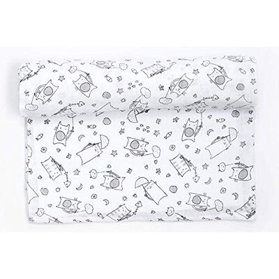 Ti TIN Lange en Mousseline pour Bébé, 125x125 cm 100% Coton Lange Gaz Doux, Léger et Multifonction Motif Chat Couleur Blanc et Gris 100gr/m² - Publicité Ti TIN Lange en Mousseline pour Bébé, 125x125 cm 100% Coton Lange Gaz Doux, Léger et Multifonction Motif Chat Couleur Blanc et Gris 100gr/m² - Publicité