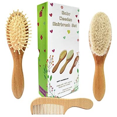 Molylove 3 pièce brosse à cheveux de bébé en bois et ensemble peigne poils de chèvre naturel brosse brosse à poils de bois pour nouveau-nés, bébés, tout-petits et jeunes enfants. Publicité Molylove 3 pièce brosse à cheveux de bébé en bois et ensemble peigne poils de chèvre naturel brosse brosse à poils de bois pour nouveau-nés, bébés, tout-petits et jeunes enfants. Publicité