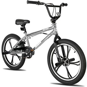 HH HILAND Hiland Vélo BMX 20 Pouces à 3 5 Rayons pour garçons et Filles à partir de 7, 8, 9, 10 Ans, Rotor Freestyle à 360 degrés, 4 pegs Single Speed Vélo BMX pour Enfant - Publicité