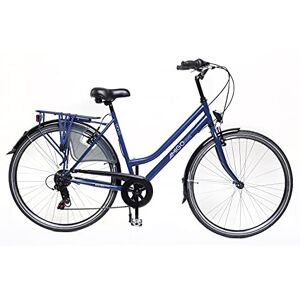 Amigo Moves Vélos de Ville pour Femmes Vélo pour Femmes 28 Pouces Convient à partir de 170-175 cm Shimano 6 Vitesses Vélo de Ville avec Frein à Main, béquilles pour vélo et éclairage Bleu - Publicité