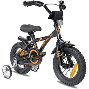 PROMETHEUS BICYCLES Velo Enfant 3 Ans Garcon vélo Fille 12 Pouces a Roulette pour 3 a 5 Ans BMX en Noir Mat Orange - Publicité