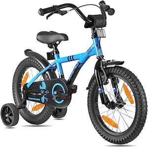 PROMETHEUS BICYCLES Velo Enfant 5 Ans Garcon vélo Fille 16 Pouces a Roulette pour 4 a 5 Ans BMX en Bleu Noir - Publicité