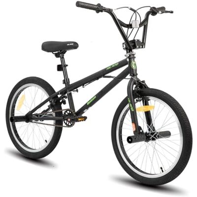 HH HILAND HILAND Vélo BMX Freestyle Enfant 20 Pouces, 4 Pegs en Acier et Roue Libre, avec Rotor 360°, pour Garçon et Fille de 7 à 12 Ans, Noir/Vert/Rouge/Blanc - Publicité HH HILAND HILAND Vélo BMX Freestyle Enfant 20 Pouces, 4 Pegs en Acier et Roue Libre, avec Rotor 360°, pour Garçon et Fille de 7 à 12 Ans, Noir/Vert/Rouge/Blanc - Publicité