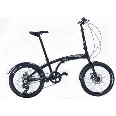 CLOOT Vélo Pliable Urbain Léger 6 Vitesses Cadre Aluminium Portable Guidon Télescopique Réglable Selle Ergonomique Freins À Disque Design Espagnol Homme Femme (Noir) - Publicité CLOOT Vélo Pliable Urbain Léger 6 Vitesses Cadre Aluminium Portable Guidon Télescopique Réglable Selle Ergonomique Freins À Disque Design Espagnol Homme Femme (Noir) - Publicité