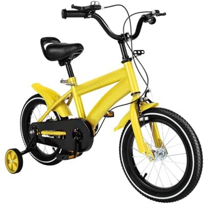 Charocean Vélo enfant 14" pour enfants à partir de 3 à 7 ans garçons et filles Vélo amélioré avec roues stabilisatrices Hauteur réglable Pour la formation et l'équitation en plein air (jaune) - Publicité Charocean Vélo enfant 14" pour enfants à partir de 3 à 7 ans garçons et filles Vélo amélioré avec roues stabilisatrices Hauteur réglable Pour la formation et l'équitation en plein air (jaune) - Publicité