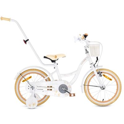 sun baby Flower Bike vélo Enfant Fille 16 Pouces Blanc-Beige - Publicité sun baby Flower Bike vélo Enfant Fille 16 Pouces Blanc-Beige - Publicité