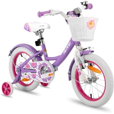 HH HILAND HILAND Petal Vélo Fille 12/14/16 Pouces, 2–7 Ans, avec Roues Stabilisatrices et Panier, Vélo Enfant avec Frein à Main et Frein Rétropédalage, Rose/Violet/Blanc - Publicité HH HILAND HILAND Petal Vélo Fille 12/14/16 Pouces, 2–7 Ans, avec Roues Stabilisatrices et Panier, Vélo Enfant avec Frein à Main et Frein Rétropédalage, Rose/Violet/Blanc - Publicité