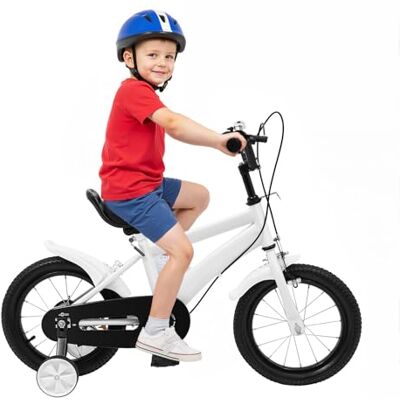 CHERIPOLI Vélo pour enfant de 14 pouces avec roues stabilisatrices, équitation en plein air, formation des jeunes, vélo unisexe blanc/rouge/bleu/jaune (blanc) - Publicité CHERIPOLI Vélo pour enfant de 14 pouces avec roues stabilisatrices, équitation en plein air, formation des jeunes, vélo unisexe blanc/rouge/bleu/jaune (blanc) - Publicité
