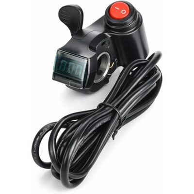 Alomejor Accélérateur de Pouce pour Vélo Électrique et Scooter Électrique avec Affichage LED Voltmètre et Interrupteur Compatible Véhicule Électrique - Publicité Alomejor Accélérateur de Pouce pour Vélo Électrique et Scooter Électrique avec Affichage LED Voltmètre et Interrupteur Compatible Véhicule Électrique - Publicité
