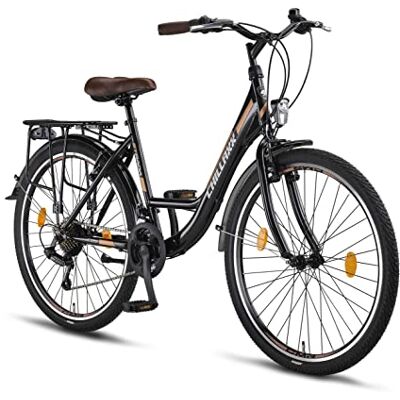 Chillaxx Bike Strada Premium City Bike en 26 et 28 pouces Vélo pour filles, garçons, hommes et femmes 21 vitesses Vélo hollandais Citybike (26 pouces, Noir-Marron frein en V) - Publicité Chillaxx Bike Strada Premium City Bike en 26 et 28 pouces Vélo pour filles, garçons, hommes et femmes 21 vitesses Vélo hollandais Citybike (26 pouces, Noir-Marron frein en V) - Publicité