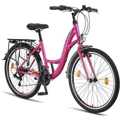 Licorne Bike Stella Premium City Bike 24,26 et 28 pouces – Vélo pour filles, garçons, hommes et femmes – Dérailleur Shimano 21 vitesses – Vélo hollandais, Garçon Femme, Rose, 26 - Publicité Licorne Bike Stella Premium City Bike 24,26 et 28 pouces – Vélo pour filles, garçons, hommes et femmes – Dérailleur Shimano 21 vitesses – Vélo hollandais, Garçon Femme, Rose, 26 - Publicité