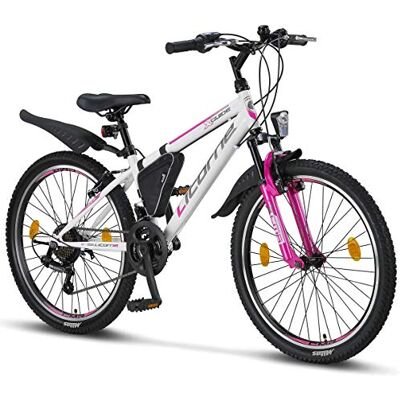 Licorne Bike Guide Vélo VTT haut de gamme pour filles, garçons, hommes et femmes Vélo avec dérailleur Shimano 21 vitesses - Publicité Licorne Bike Guide Vélo VTT haut de gamme pour filles, garçons, hommes et femmes Vélo avec dérailleur Shimano 21 vitesses - Publicité