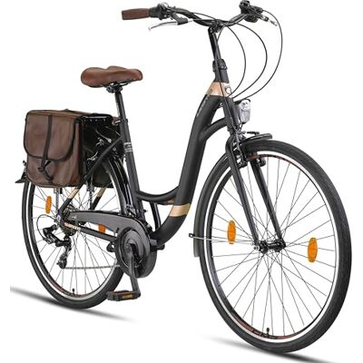 Licorne Bike Stella Plus Premium Vélo de ville en aluminium pour filles, garçons, hommes et femmes – 21 vitesses – Vélo hollandais (28 pouces, noir) - Publicité Licorne Bike Stella Plus Premium Vélo de ville en aluminium pour filles, garçons, hommes et femmes – 21 vitesses – Vélo hollandais (28 pouces, noir) - Publicité