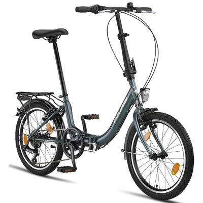 Chillaxx Vélo pliant urbain 20 pouces, 6 vitesses, lumière, pliage rapide, léger, porte-bagages, vert foncé - Publicité Chillaxx Vélo pliant urbain 20 pouces, 6 vitesses, lumière, pliage rapide, léger, porte-bagages, vert foncé - Publicité