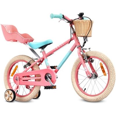 sun baby LOVEL vélo Enfant Fille et garçon 14 ou 16 Pouces Pour 3–6 ans, jusqu’à 50 kg, roulettes, panier, sonnette et protège-chaîne - Publicité sun baby LOVEL vélo Enfant Fille et garçon 14 ou 16 Pouces Pour 3–6 ans, jusqu’à 50 kg, roulettes, panier, sonnette et protège-chaîne - Publicité