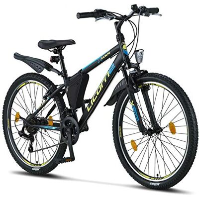 Licorne Bike Guide Vélo VTT haut de gamme pour filles, garçons, hommes et femmes Vélo avec dérailleur Shimano 21 vitesses - Publicité Licorne Bike Guide Vélo VTT haut de gamme pour filles, garçons, hommes et femmes Vélo avec dérailleur Shimano 21 vitesses - Publicité