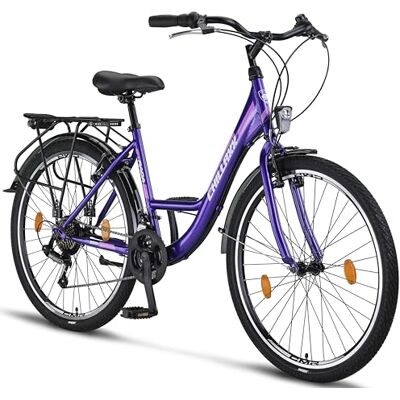 Chillaxx Vélo de Route Premium City Bike de 26 et 28 pouces, vélo pour filles, garçons, hommes et femmes, dérailleur à 21 vitesses, vélo néerlandais (26 pouces, frein à V violet) - Publicité Chillaxx Vélo de Route Premium City Bike de 26 et 28 pouces, vélo pour filles, garçons, hommes et femmes, dérailleur à 21 vitesses, vélo néerlandais (26 pouces, frein à V violet) - Publicité
