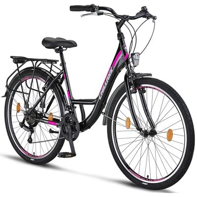Chillaxx Bike Strada Premium City Bike de 26" et 28", vélo pour filles, garçons, hommes et femmes, 21 vitesses, vélo hollandais (26", frein en V, noir) - Publicité Chillaxx Bike Strada Premium City Bike de 26" et 28", vélo pour filles, garçons, hommes et femmes, 21 vitesses, vélo hollandais (26", frein en V, noir) - Publicité