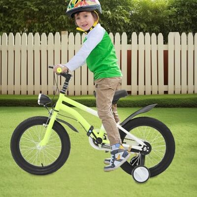 GIDRLL Freestyle BMX, vélo pour enfants de 16 pouces, réglable en hauteur, pour garçons et filles de 4 à 6 ans, avec lumière, roues de soutien et double système de freinage (jaune) - Publicité GIDRLL Freestyle BMX, vélo pour enfants de 16 pouces, réglable en hauteur, pour garçons et filles de 4 à 6 ans, avec lumière, roues de soutien et double système de freinage (jaune) - Publicité
