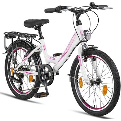 Licorne Bike Licorne City Bike Stella Premium Vélo de ville de 20 pouces 6 vitesses pour enfants et adultes (blanc, 20 pouces) - Publicité Licorne Bike Licorne City Bike Stella Premium Vélo de ville de 20 pouces 6 vitesses pour enfants et adultes (blanc, 20 pouces) - Publicité
