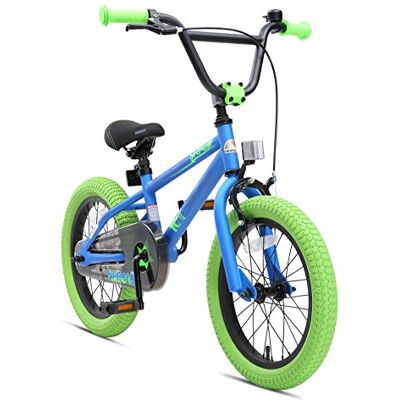 BIKESTAR Vélo Enfant pour Garcons et Filles de 4-5 Ans Bicyclette Enfant 16 Pouces BMX avec Freins Bleu & Vert - Publicité BIKESTAR Vélo Enfant pour Garcons et Filles de 4-5 Ans Bicyclette Enfant 16 Pouces BMX avec Freins Bleu & Vert - Publicité