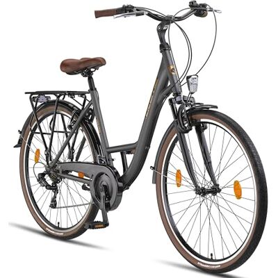 Licorne Bike Violetta Premium City Bike 24,26 et 28 pouces – Vélo pour filles, garçons, hommes et femmes – Dérailleur Shimano 21 vitesses – Vélo hollandais, Femme, anthracite, 28 - Publicité Licorne Bike Violetta Premium City Bike 24,26 et 28 pouces – Vélo pour filles, garçons, hommes et femmes – Dérailleur Shimano 21 vitesses – Vélo hollandais, Femme, anthracite, 28 - Publicité