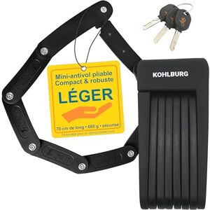 KOHLBURG antivol pliable léger & petit 680g léger & 70cm long antivol vélo en acier trempé pour E-Bike & vélo avec support - Publicité KOHLBURG antivol pliable léger & petit 680g léger & 70cm long antivol vélo en acier trempé pour E-Bike & vélo avec support - Publicité