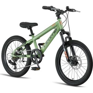 Licorne Bike Thunder Premium VTT de 20, 24, 26, 27,5 et 29 ", pour filles, garçons, hommes et femmes, freins à disque (vert olive, 20") - Publicité Licorne Bike Thunder Premium VTT de 20, 24, 26, 27,5 et 29 ", pour filles, garçons, hommes et femmes, freins à disque (vert olive, 20") - Publicité