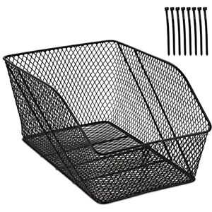 Relaxdays Panier vélo arrière, pour Porte-Bagages, Mailles serrées, Transport Sac et Cartable, HxLxP : 22x30x46 cm, Noir - Publicité Relaxdays Panier vélo arrière, pour Porte-Bagages, Mailles serrées, Transport Sac et Cartable, HxLxP : 22x30x46 cm, Noir - Publicité