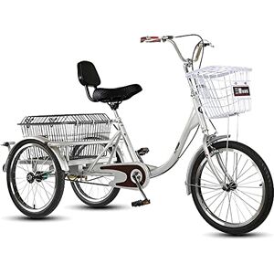 UYSELA Tricycle de Sports de Plein Air Pour Adultes, Tricycle À 3 Roues, Tricycle Pour Adultes, Tricycle Réglable de 20 Pouces, Vélo À 3 Roues Avec Double Système de Freinage Et Panier de Courses Pour - Publicité