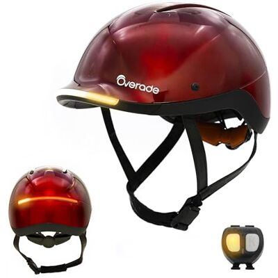 Overade Innovation Française Casque Life pour Vélo Et Trottinette, avec Éclairage Puissant Avant/arrière, Télécommande Clignotants Oximote Incluse, Taille Unique. Publicité Overade Innovation Française Casque Life pour Vélo Et Trottinette, avec Éclairage Puissant Avant/arrière, Télécommande Clignotants Oximote Incluse, Taille Unique. Publicité