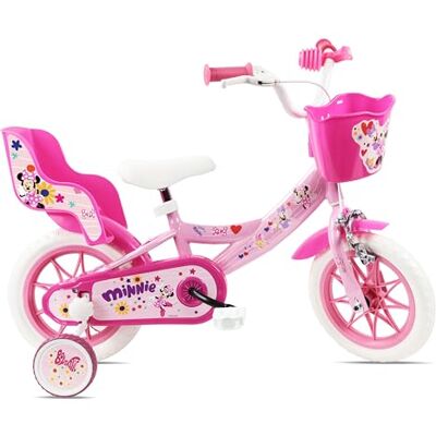 Disney Vélo 12' Minnie équipé de 1 Frein, Panier Avant, Porte poupée arrière, Garde boues, Carter et stabilisateurs Amovibles sans Outils. Publicité Disney Vélo 12' Minnie équipé de 1 Frein, Panier Avant, Porte poupée arrière, Garde boues, Carter et stabilisateurs Amovibles sans Outils. Publicité