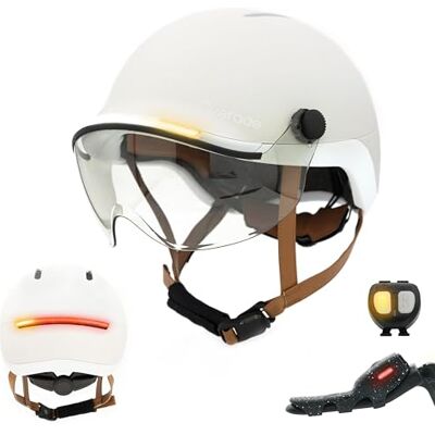 Overade Innovation Française Casque Life avec Visière, avec Éclairage Puissant Avant/arrière, Télécommande Clignotants Oximote Incluse, Fonction Feu Stop Inclus, Taille Unique. Publicité Overade Innovation Française Casque Life avec Visière, avec Éclairage Puissant Avant/arrière, Télécommande Clignotants Oximote Incluse, Fonction Feu Stop Inclus, Taille Unique. Publicité