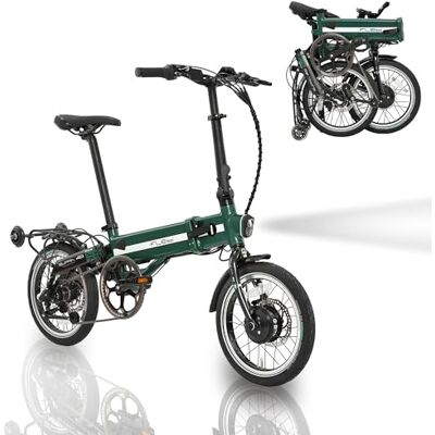 Flebi Vélo Électrique Pliable 16" Supra 4.0 avec Autonomie 70 km et Batterie Amovible 10,4Ah/374Wh + 3 Vitesses E-Bike Urbain Unisexe Compact et Léger Femme/Homme Vert - Publicité Flebi Vélo Électrique Pliable 16" Supra 4.0 avec Autonomie 70 km et Batterie Amovible 10,4Ah/374Wh + 3 Vitesses E-Bike Urbain Unisexe Compact et Léger Femme/Homme Vert - Publicité